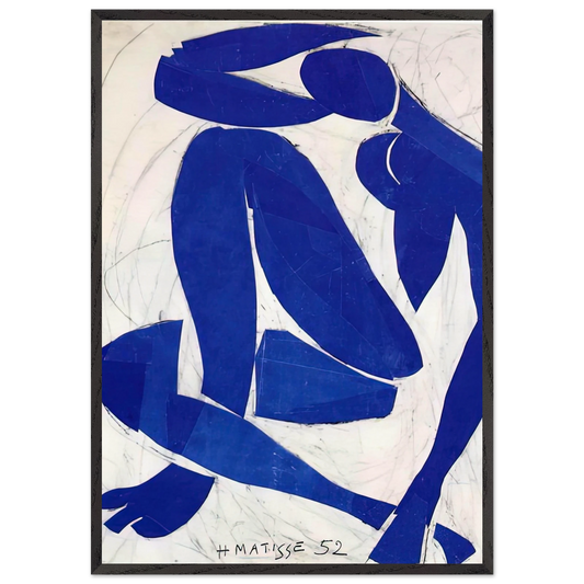 BLUE NUDE IV 1952 - Henri Matisse 70x100 cm / 28x40 inches Framed Art Print – Black Wooden Frame