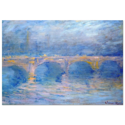 Waterloo Bridge at Sunset, Pink Effect - claude monet Brushed Aluminum Print - 70x100 cm / 28x40 inches | claude monet Aluminum Print | claude monet Prints