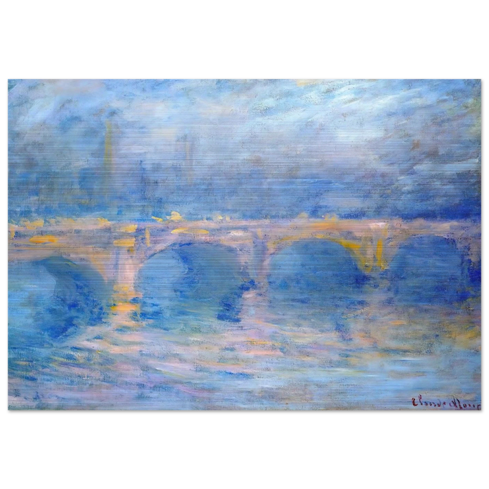 Waterloo Bridge at Sunset, Pink Effect - claude monet Brushed Aluminum Print - 70x100 cm / 28x40 inches | claude monet Aluminum Print | claude monet Prints