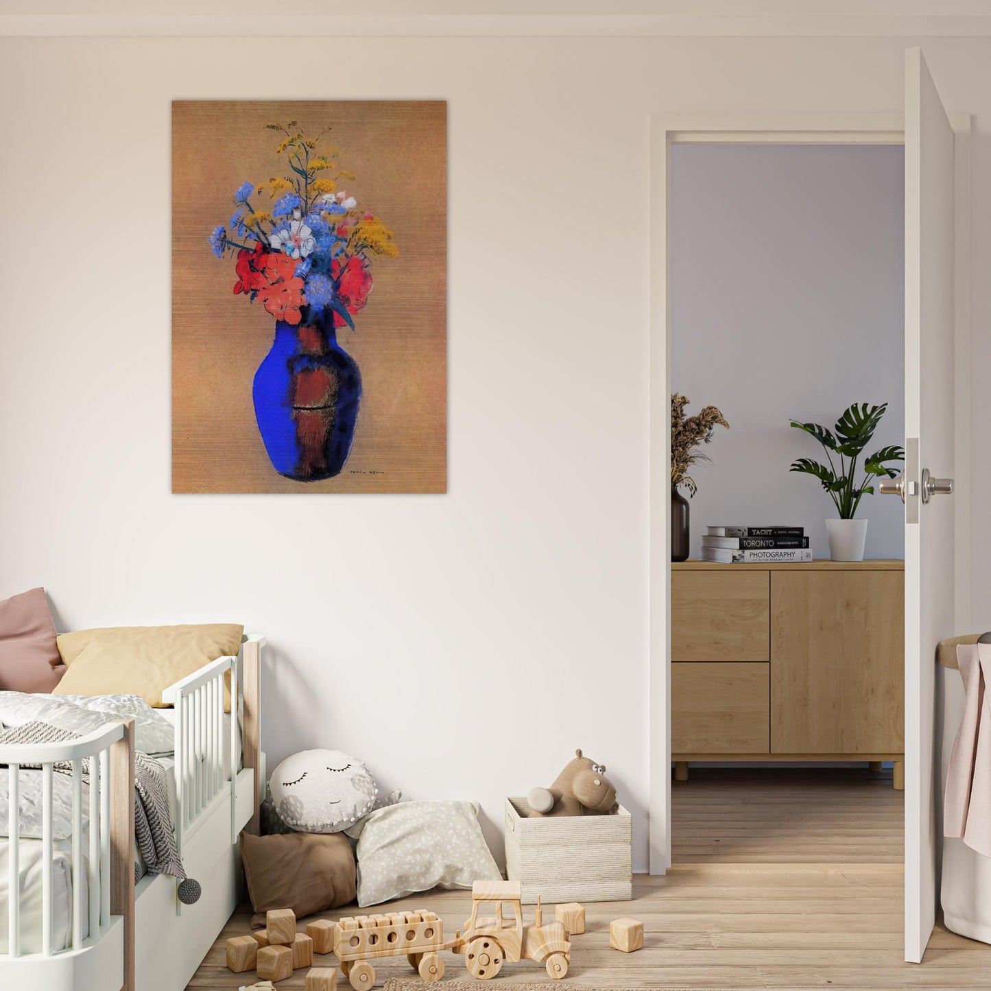 WILD FLOWERS IN A VASE - Odilon Redon Brushed Aluminum Print - 70x100 cm / 28x40 inches | Odilon Redon Aluminum Print | Odilon Redon Prints