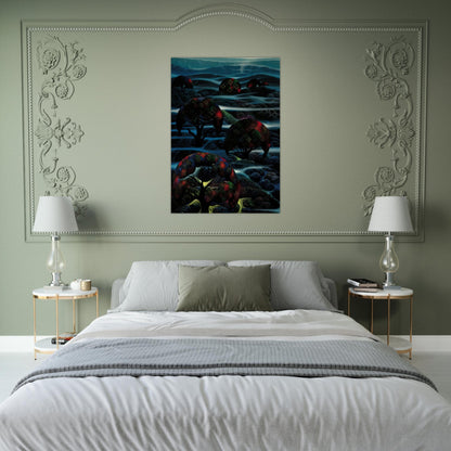 Garden of Dreams - Eyvind Earle Brushed Aluminum Print - 70x100 cm / 28x40 inches | Eyvind Earle Aluminum Print | Eyvind Earle Prints