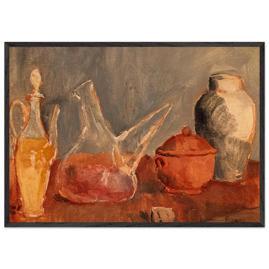 Still life with vases - Pablo Picasso 70x100 cm / 28x40 inches Framed Art Print – Black Wooden Frame