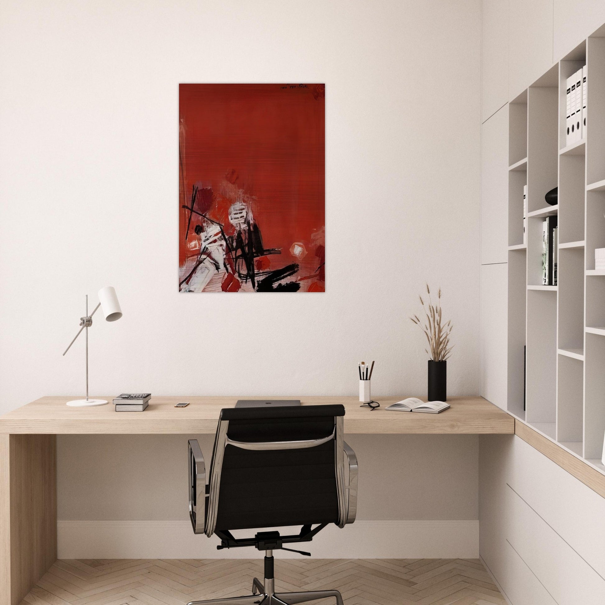 COMPOSITION ROUGE - Chu teh Chun Brushed Aluminum Print - 70x100 cm / 28x40 inches | Chu teh Chun Aluminum Print | Chu teh Chun Prints