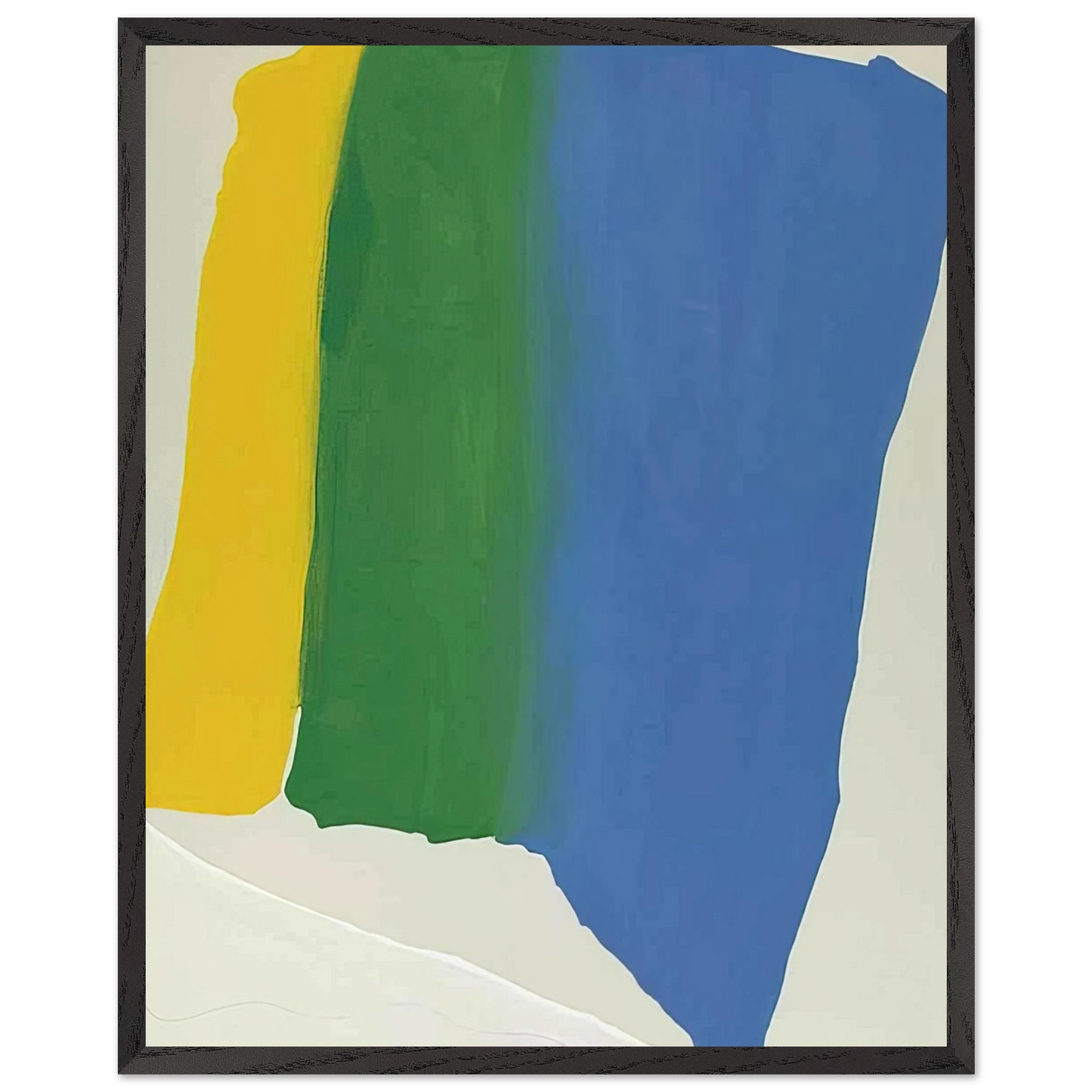 Helen Frankenthaler - Summer Insignia - 1969 Wall art - 28x43  cm / XL (11x17 inches) - Premium Wooden Framed Poster With Fine Art Paper-canvas - White frame