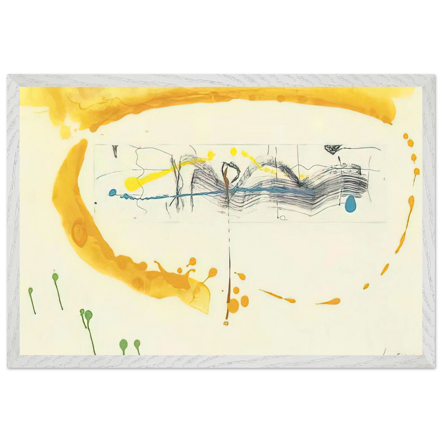 Helen Frankenthaler - Making Music - 2000 Wall art - 30x40 cm / 12x16 inches - Premium Wooden Framed Poster With Fine Art Paper-canvas - White frame
