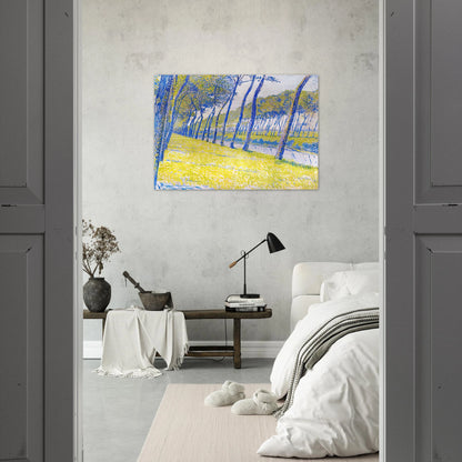 CANAL IN FLANDERS 1894 - Theo van Rysselberghe Brushed Aluminum Print - 70x100 cm / 28x40 inches | Theo van Rysselberghe Aluminum Print | Theo van Rysselberghe Prints