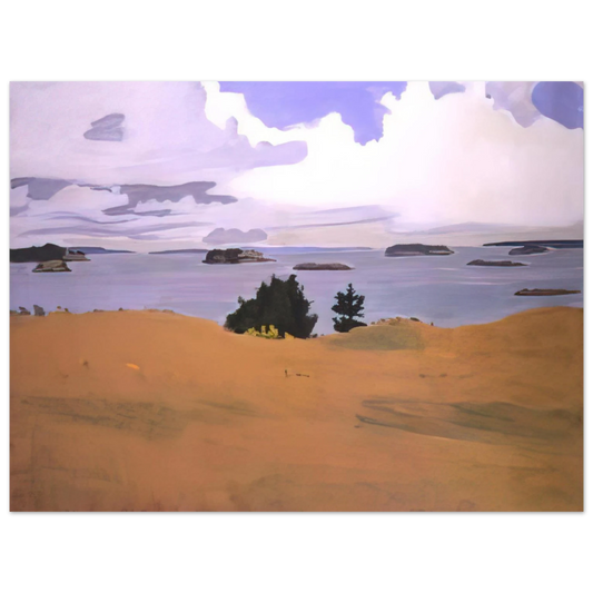Fairfield Porter - PENOBSCOT BAY WITH YELLOW FIELD 1968  75x100 cm / 30x40inches Fine Art Poster