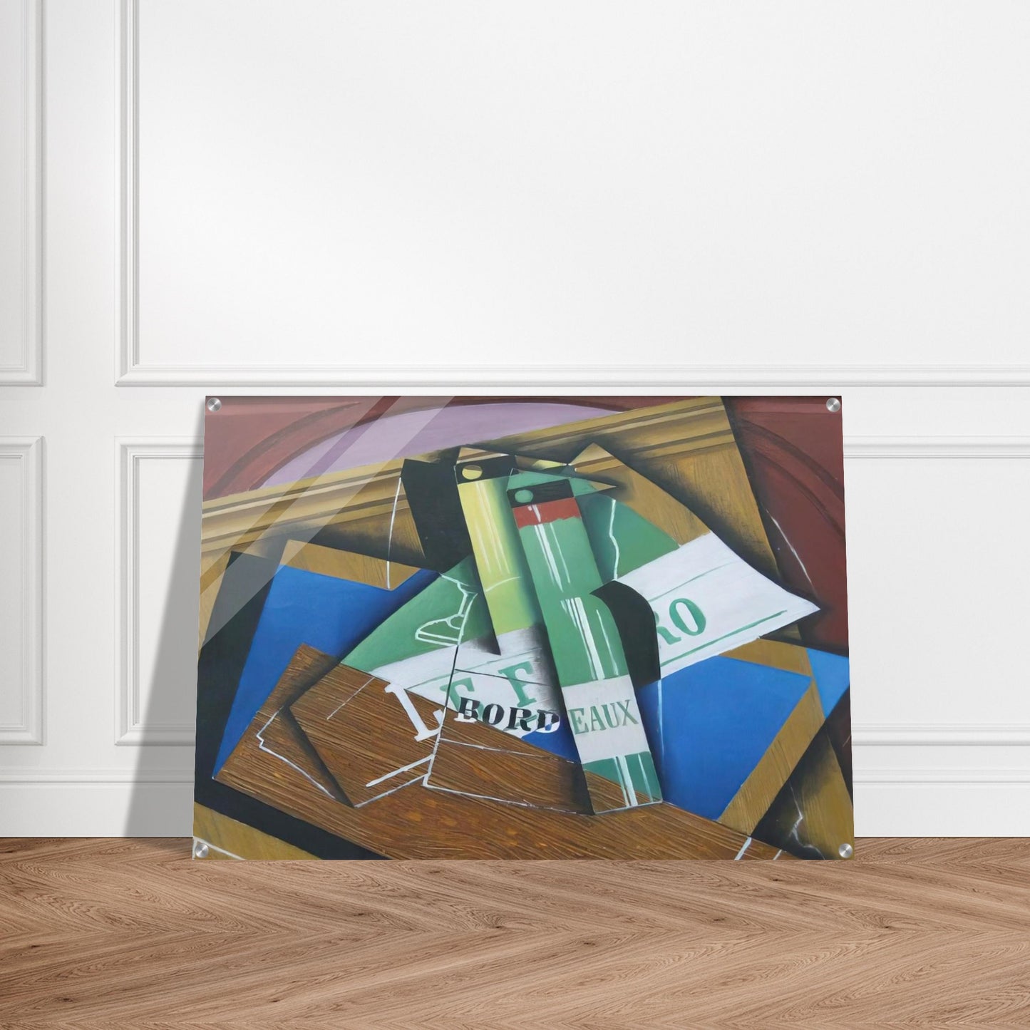 THE BORDEAUX BOTTLE 1915 - Juan Gris Acrylic Print - 70x100 cm / 28x40″ inches