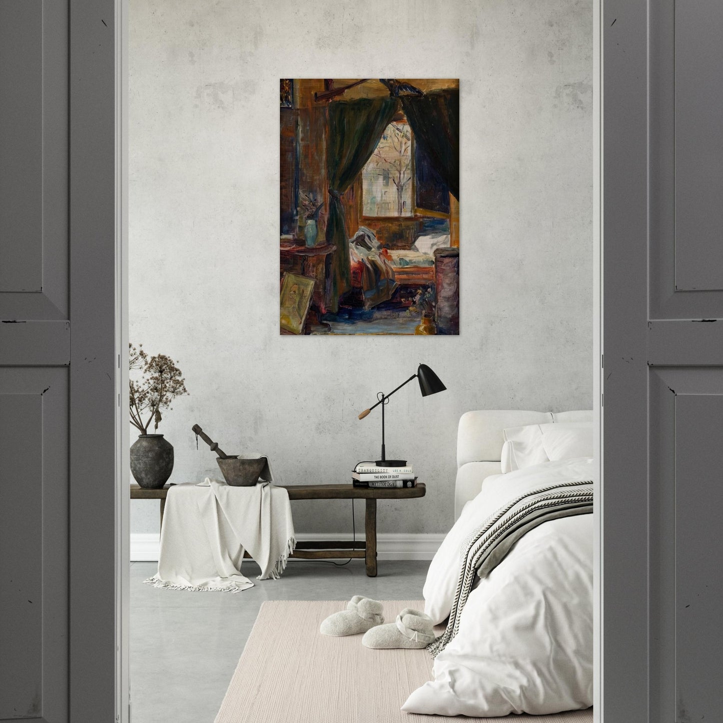 Interior of the Atelier De Auteuil - Tarsila do Amaral Brushed Aluminum Print - 70x100 cm / 28x40 inches | Tarsila do Amaral Aluminum Print | Tarsila do Amaral Prints