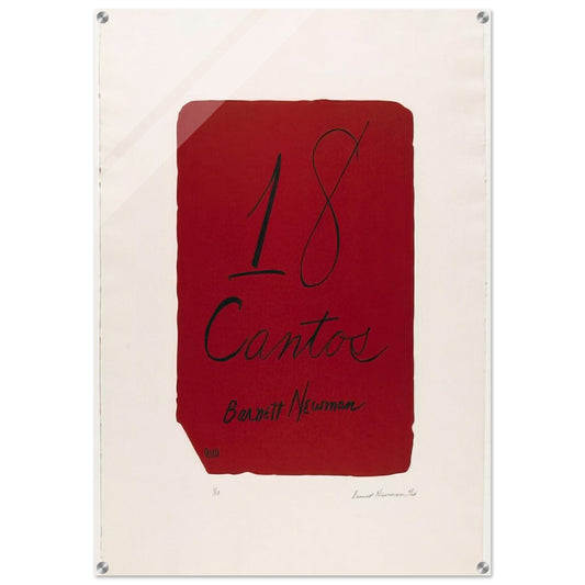 Title Page from 18 Cantos - Barnett Newman Acrylic Print - 70x100 cm / 28x40″ inches