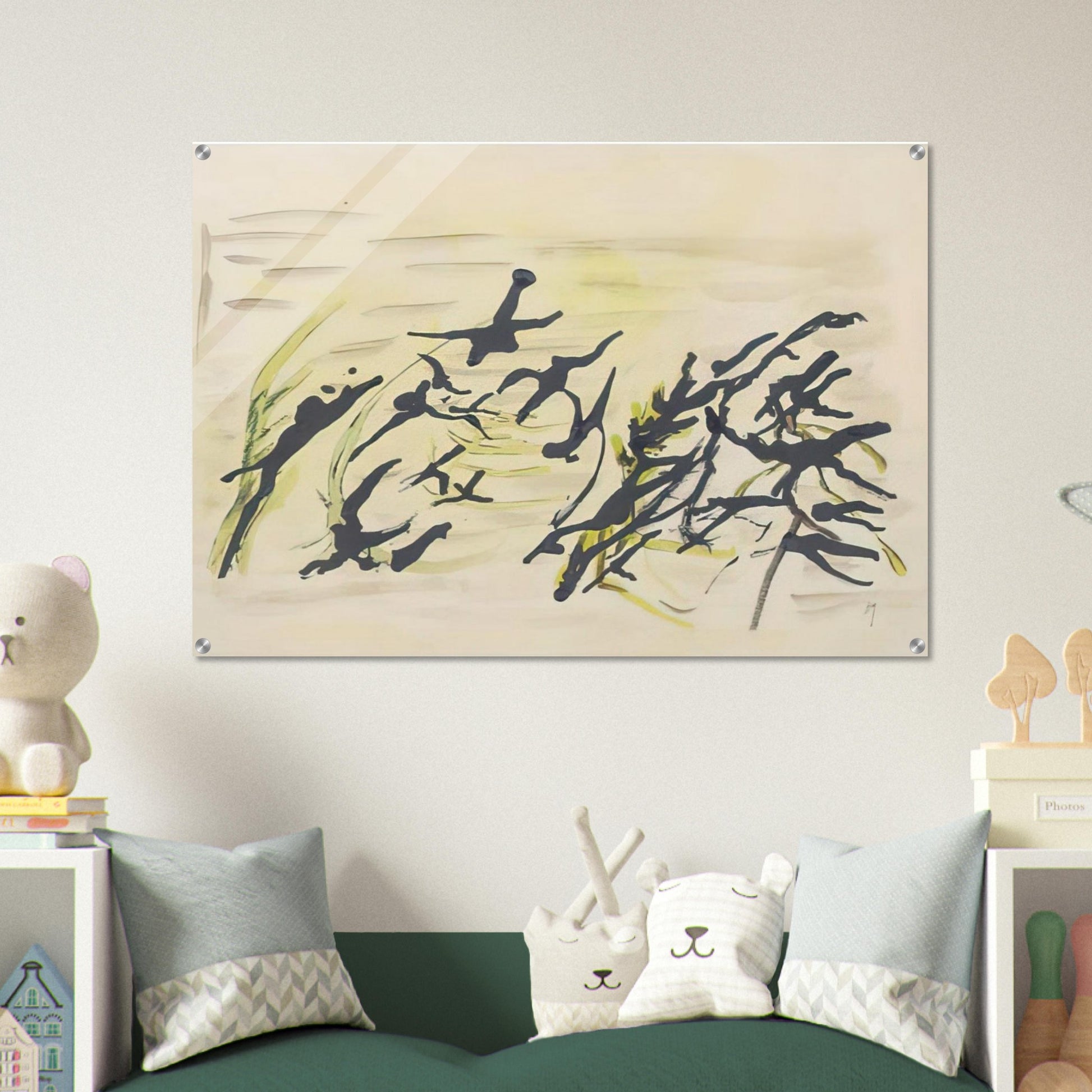 Composition - Surrealism, Tachisme - Henri Michaux Acrylic Print - 70x100 cm / 28x40″ inches