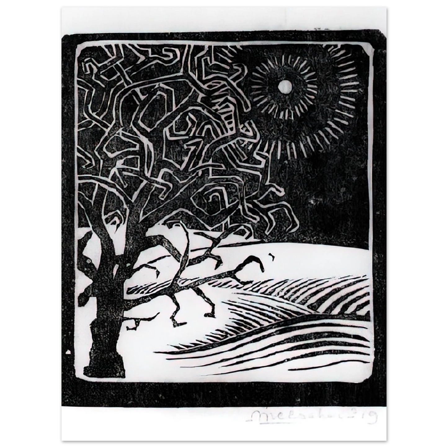 MC Escher - THE BORGER OAK Wall Art - 21x29.7 cm / 8x12" - Fine Art Poster-canvas - -