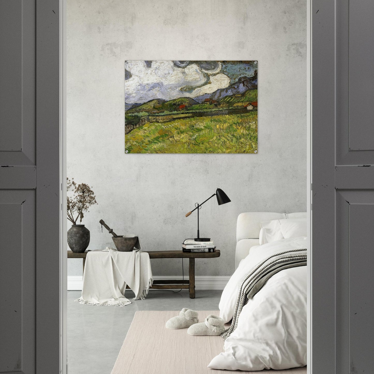 Wheat Field behind Saint-Paul Hospital with a Reaper - Vincent van Gogh Acrylic Print - 70x100 cm / 28x40″ inches