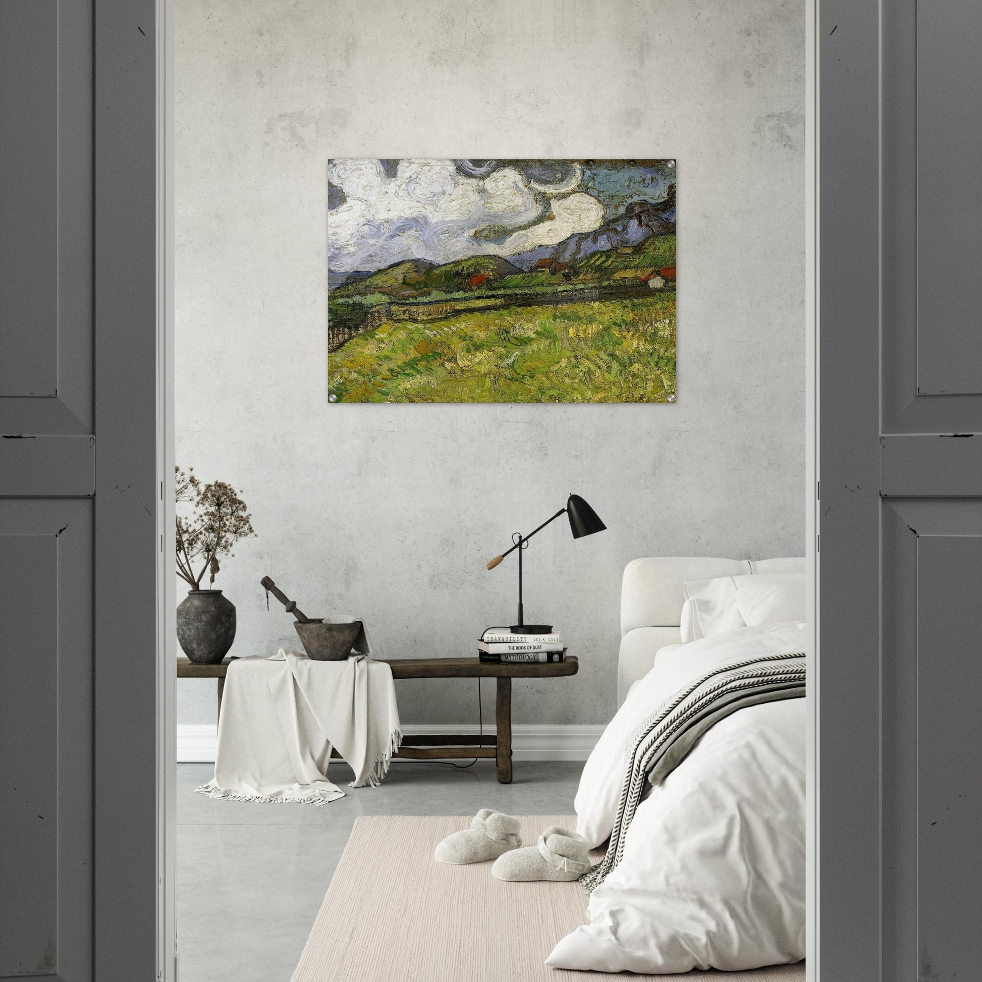 Wheat Field behind Saint-Paul Hospital with a Reaper - Vincent van Gogh Acrylic Print - 70x100 cm / 28x40″ inches