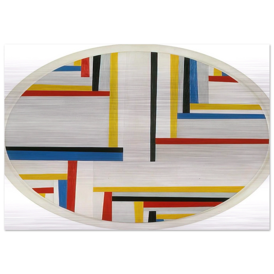 Relational painting, Tondo #4 - 1946 - Fritz Glarner Brushed Aluminum Print - 70x100 cm / 28x40 inches | Fritz Glarner Aluminum Print | Fritz Glarner Prints