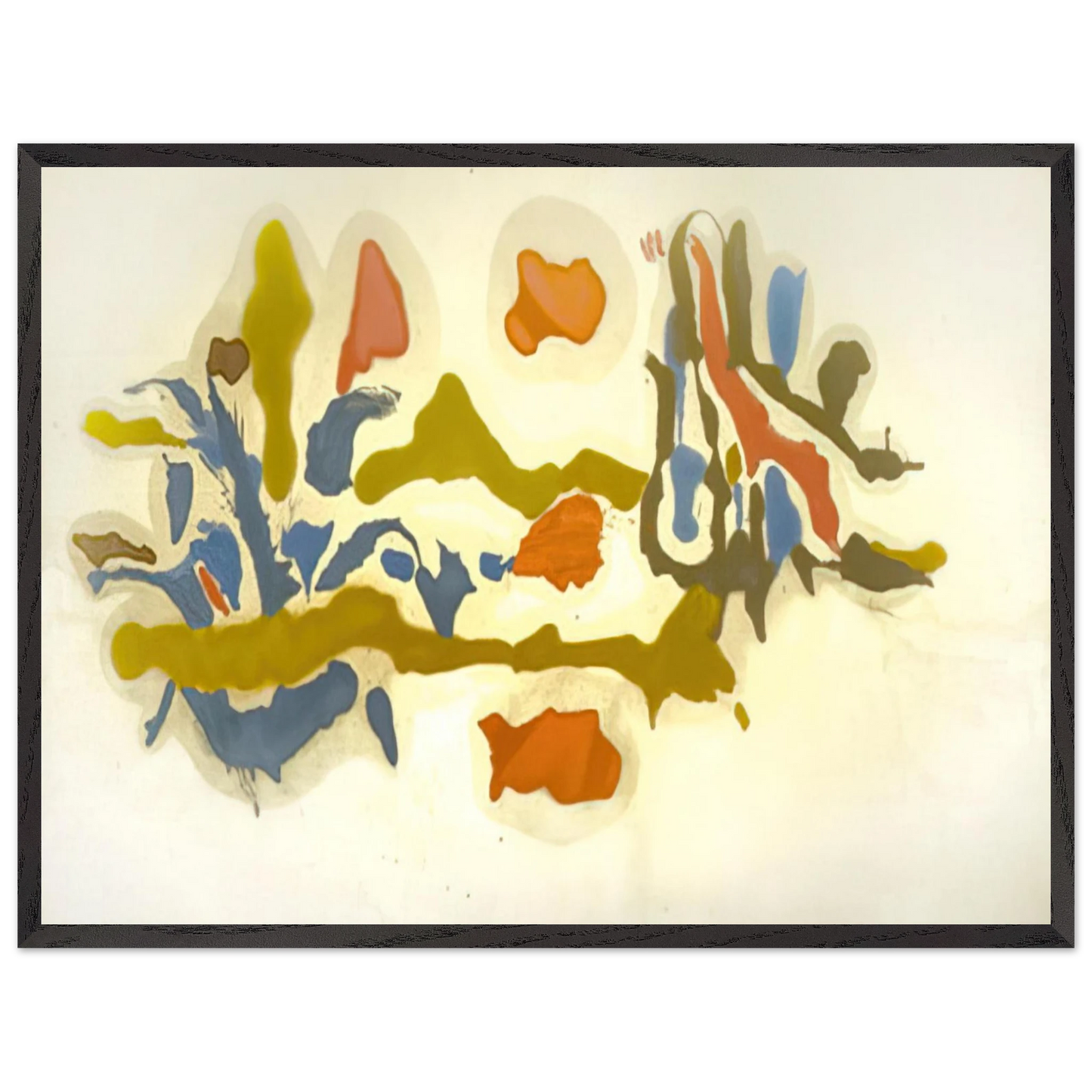 Helen Frankenthaler - Seascape with Dunes - 1962 Wall art - A1 (59.4 x 84.1  cm) - Premium Wooden Framed Poster With Fine Art Paper-canvas - Wood frame
