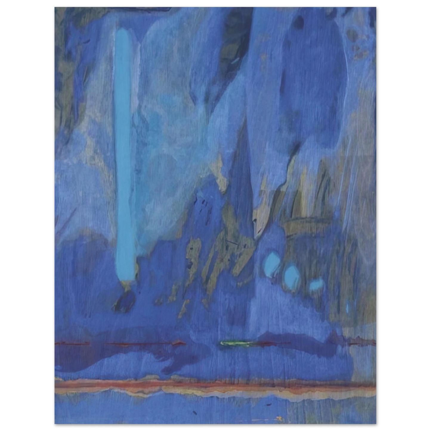 Helen Frankenthaler - Tales of Genji III - 1998 Wall art - 13x18 cm / 5x7 inches - Premium Wooden Framed Poster With Fine Art Paper-canvas - White frame