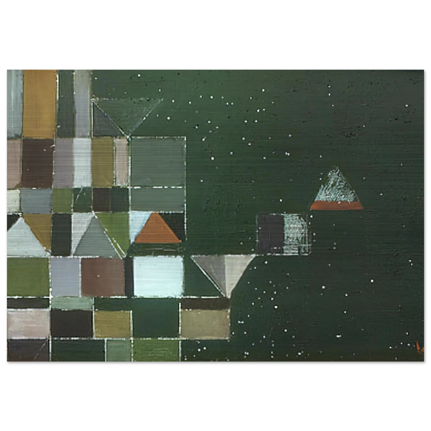 SQUARE MOTIF GREEN LILAC 1948 - Victor Pasmore Brushed Aluminum Print - 70x100 cm / 28x40 inches | Victor Pasmore Aluminum Print | Victor Pasmore Prints