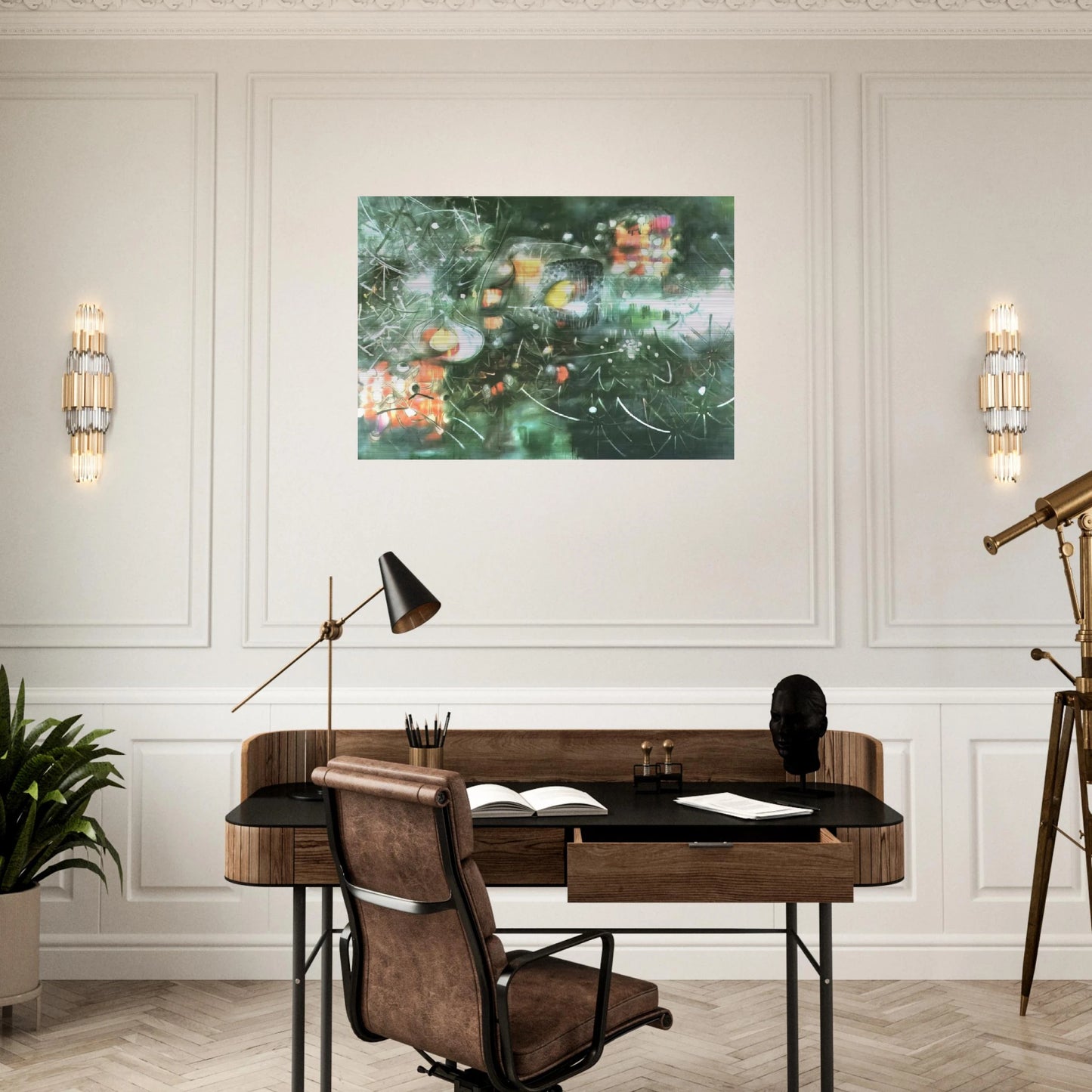TO GIVE PAINLESS LIGHT 1955 - Roberto Matta Brushed Aluminum Print - 70x100 cm / 28x40 inches | Roberto Matta Aluminum Print | Roberto Matta Prints