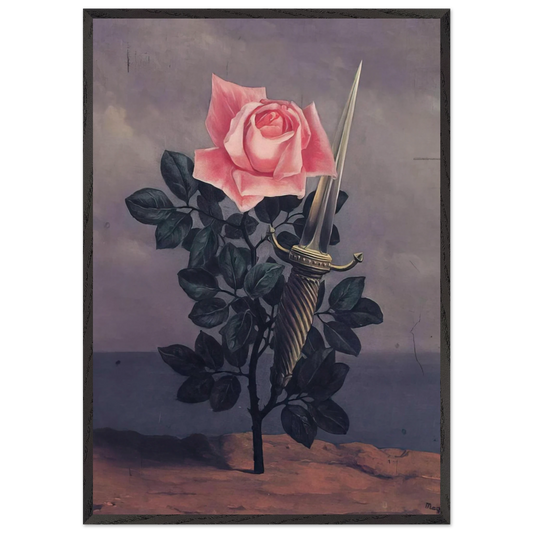 THE BLOW TO THE HEART 1952 - Rene Magritte 70x100 cm / 28x40 inches Framed Art Print – Black Wooden Frame