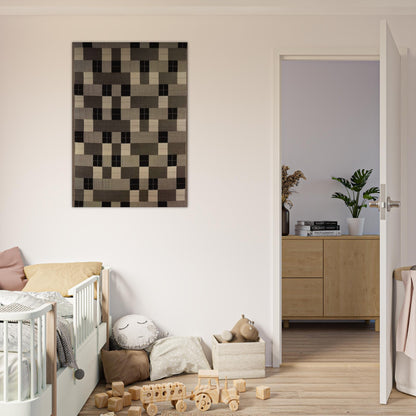 BLACK WHITE GRAY 1964 - Anni Albers Brushed Aluminum Print - 70x100 cm / 28x40 inches | Anni Albers Aluminum Print | Anni Albers Prints