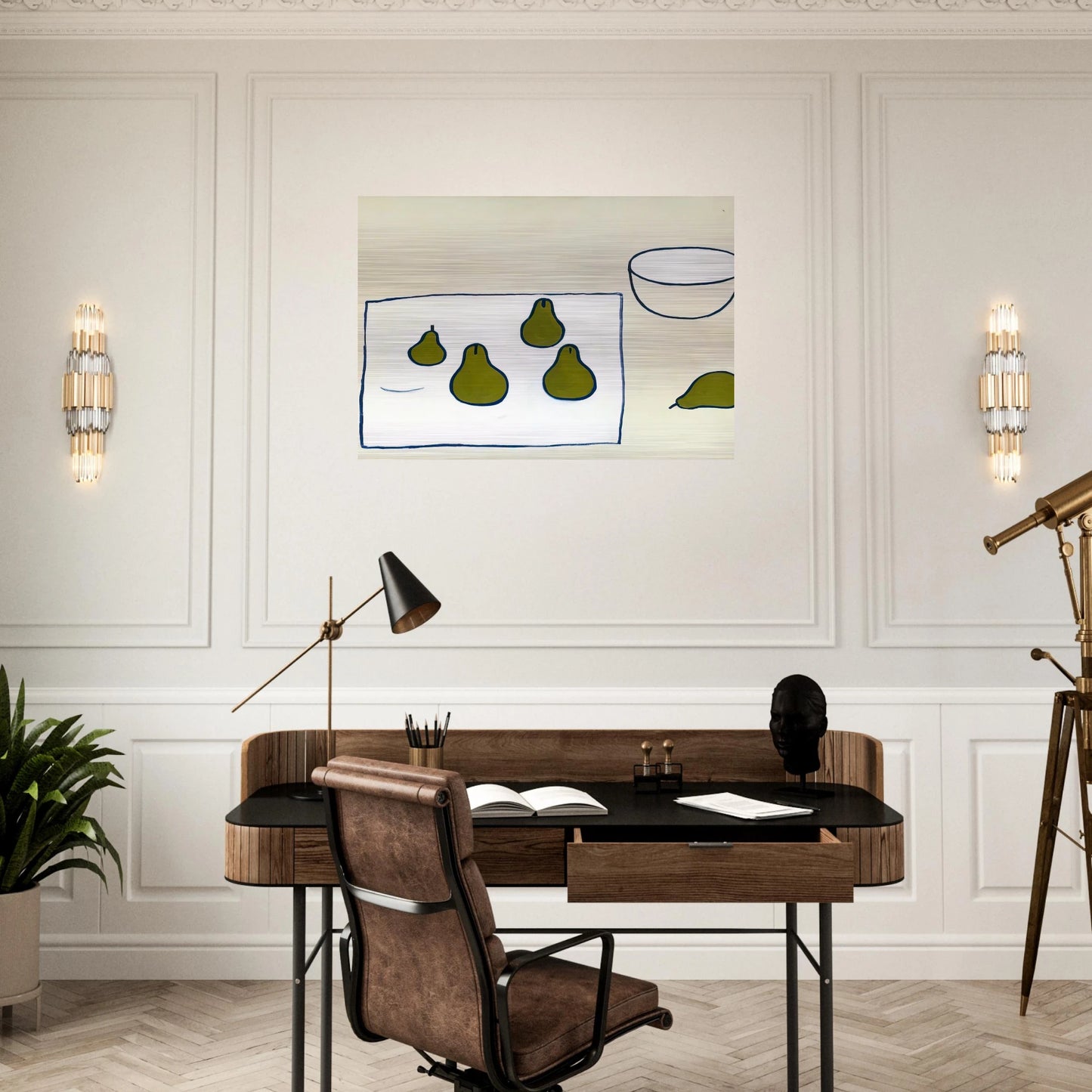 Five Pears - 1976 - William Scott Brushed Aluminum Print - 70x100 cm / 28x40 inches | William Scott Aluminum Print | William Scott Prints