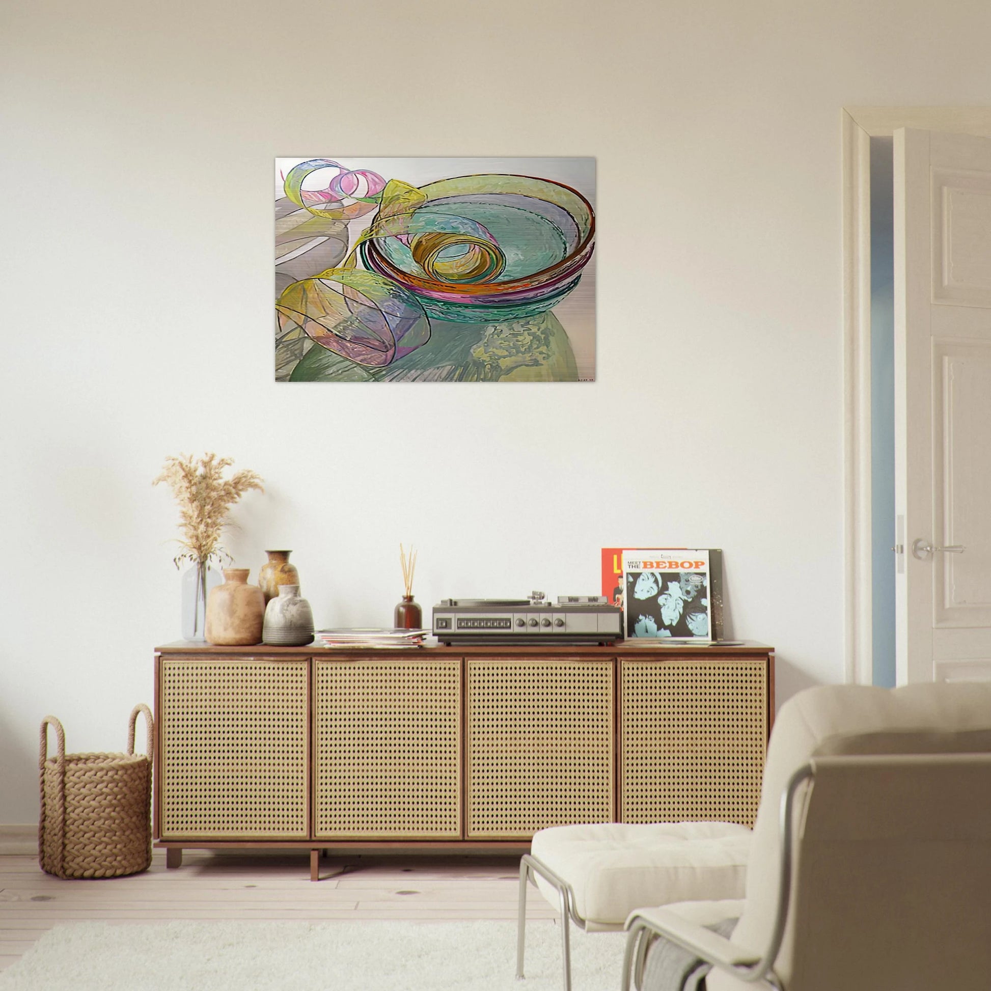 ORANGE PINK GREEN 2003 - Janet Fish Brushed Aluminum Print - 70x100 cm / 28x40 inches | Janet Fish Aluminum Print | Janet Fish Prints