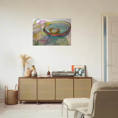 ORANGE PINK GREEN 2003 - Janet Fish Brushed Aluminum Print - 70x100 cm / 28x40 inches | Janet Fish Aluminum Print | Janet Fish Prints
