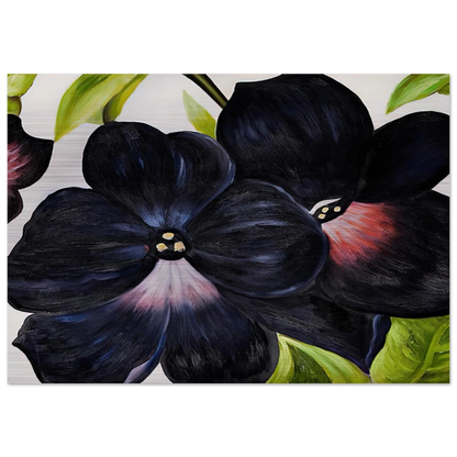 Black and Purple Petunias - Georgia O'Keeffe Brushed Aluminum Print - 70x100 cm / 28x40 inches | Georgia O'Keeffe Aluminum Print | Georgia O'Keeffe Prints