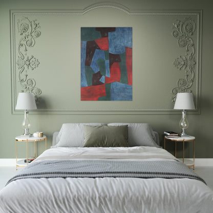 Composition abstraite - 1958 - Serge Poliakoff Brushed Aluminum Print - 70x100 cm / 28x40 inches | Serge Poliakoff Aluminum Print | Serge Poliakoff Prints