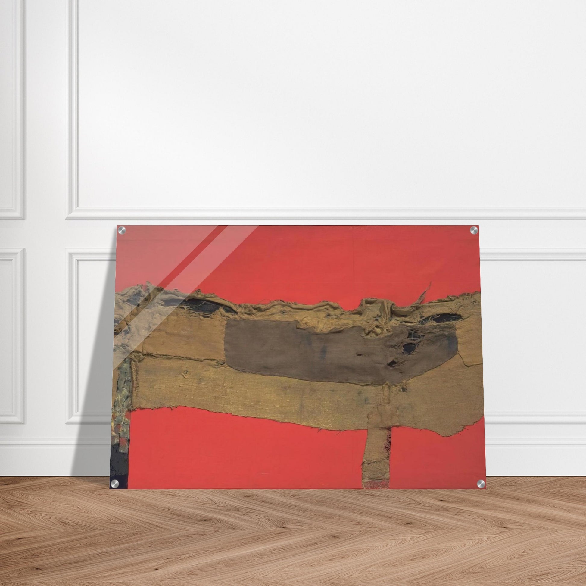 Sacking and Red - 1954 - Alberto Burri Acrylic Print - 70x100 cm / 28x40″ inches