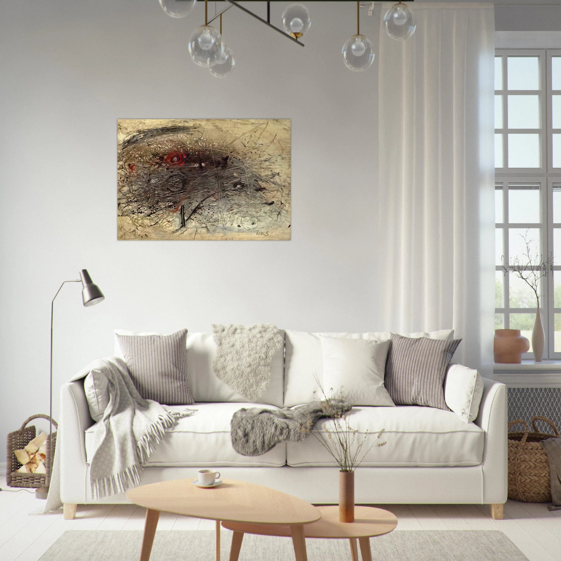 Untitled - Tachisme - Wols Brushed Aluminum Print - 70x100 cm / 28x40 inches | Wols Aluminum Print | Wols Prints