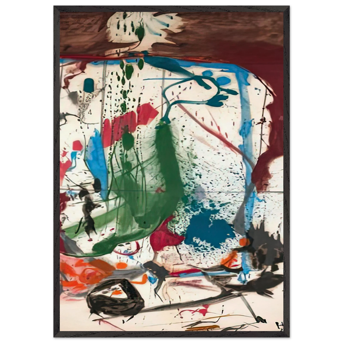 Las Mayas 1958- - Helen Frankenthaler 70x100 cm / 28x40 inches Framed Art Print – Black Wooden Frame