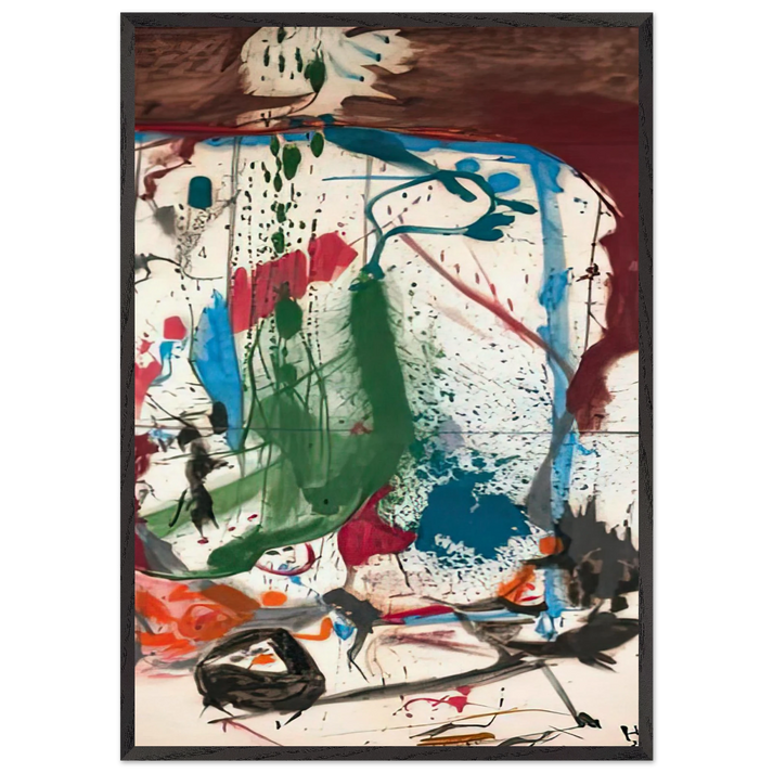 Las Mayas 1958- - Helen Frankenthaler 70x100 cm / 28x40 inches Framed Art Print – Black Wooden Frame