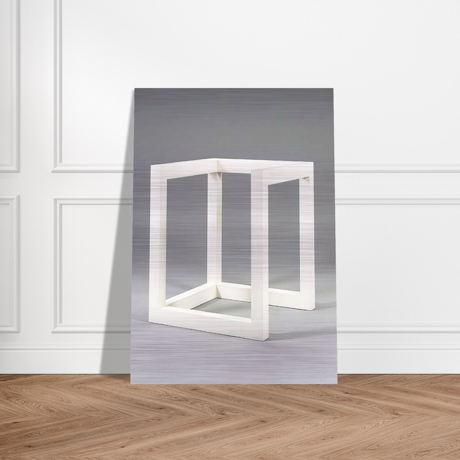 Incomplete Cube 10-4 - Sol LeWitt Brushed Aluminum Print - 70x100 cm / 28x40 inches | Sol LeWitt Aluminum Print | Sol LeWitt Prints