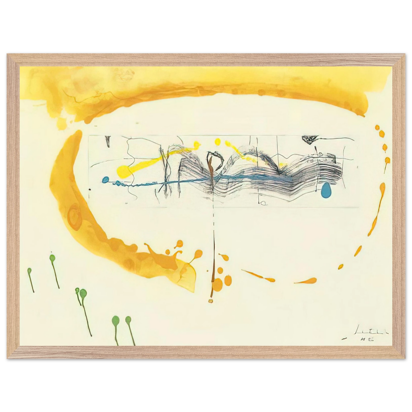 Helen Frankenthaler - Making Music - 2000 Wall art - A2 (42 x 59.4  cm) - Premium Wooden Framed Poster With Fine Art Paper-canvas - Wood frame