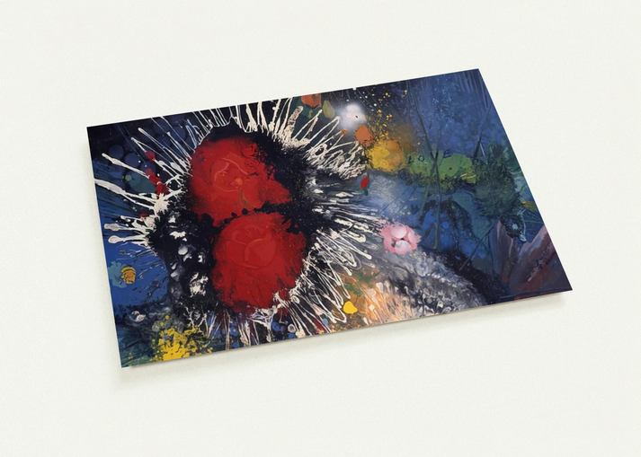 Flowers No. 4 - 1974 By Gebre Kristos Desta Pack of 10 Post Cards | Gebre Kristos Desta Post Cards | A6 (10.5 x 14.8 cm) - 4.1 x 5.8 inches