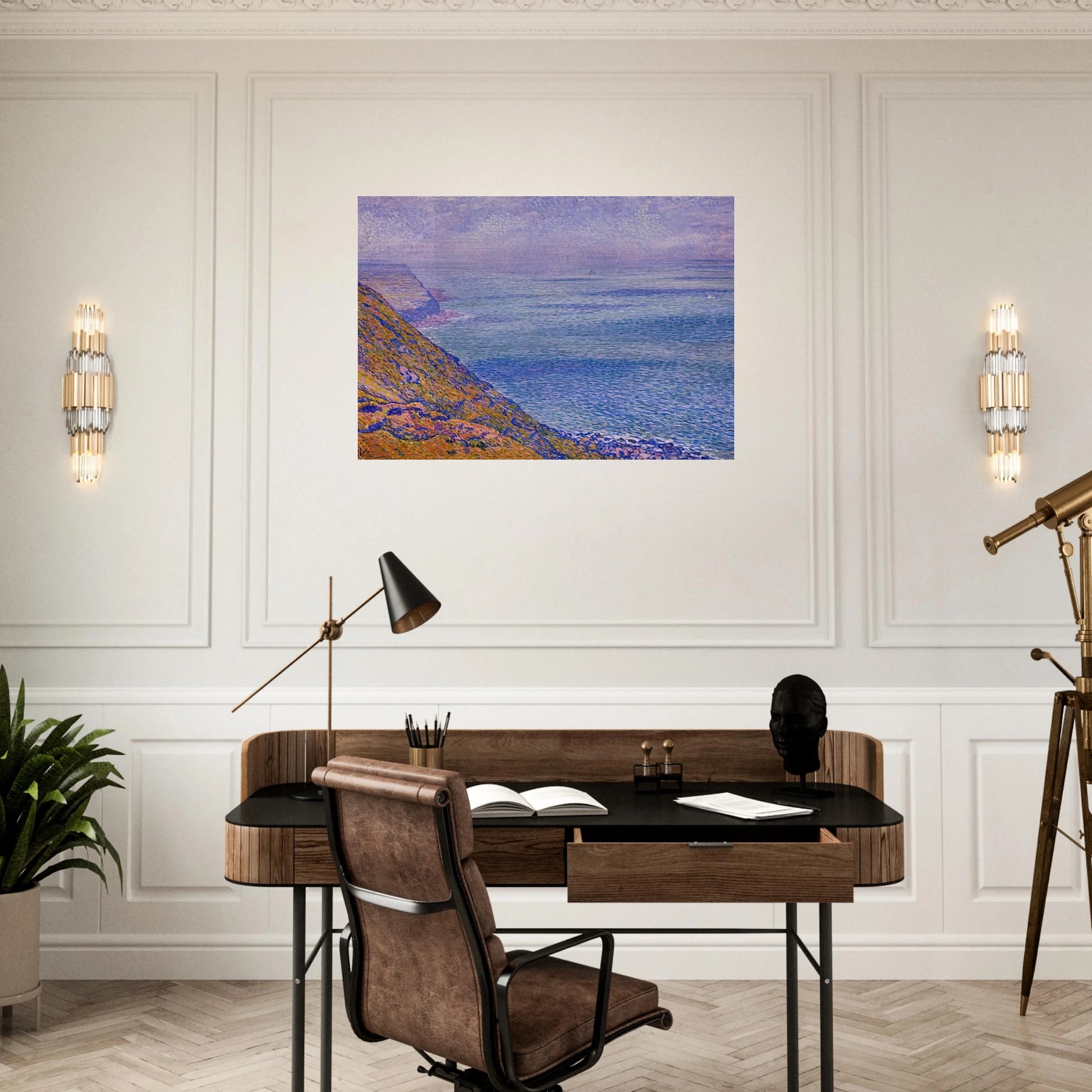 THE CAP GRIS NEZ 1900 - Theo van Rysselberghe Brushed Aluminum Print - 70x100 cm / 28x40 inches | Theo van Rysselberghe Aluminum Print | Theo van Rysselberghe Prints