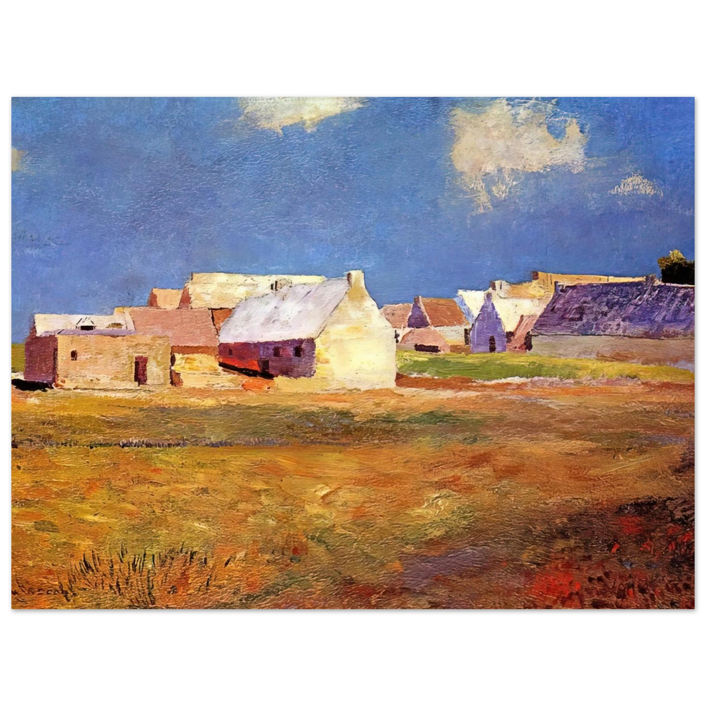 Odilon Redon - BRETON VILLAGE  75x100 cm / 30x40inches Fine Art Poster