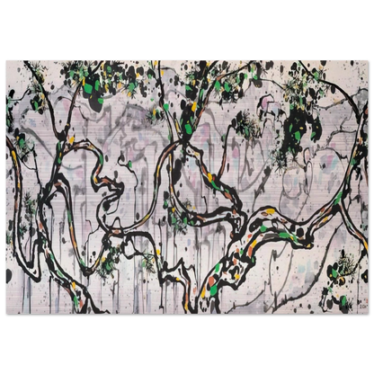 The Hua Mountains at Sunset - 1997 - Wu Guanzhong Brushed Aluminum Print - 70x100 cm / 28x40 inches | Wu Guanzhong Aluminum Print | Wu Guanzhong Prints