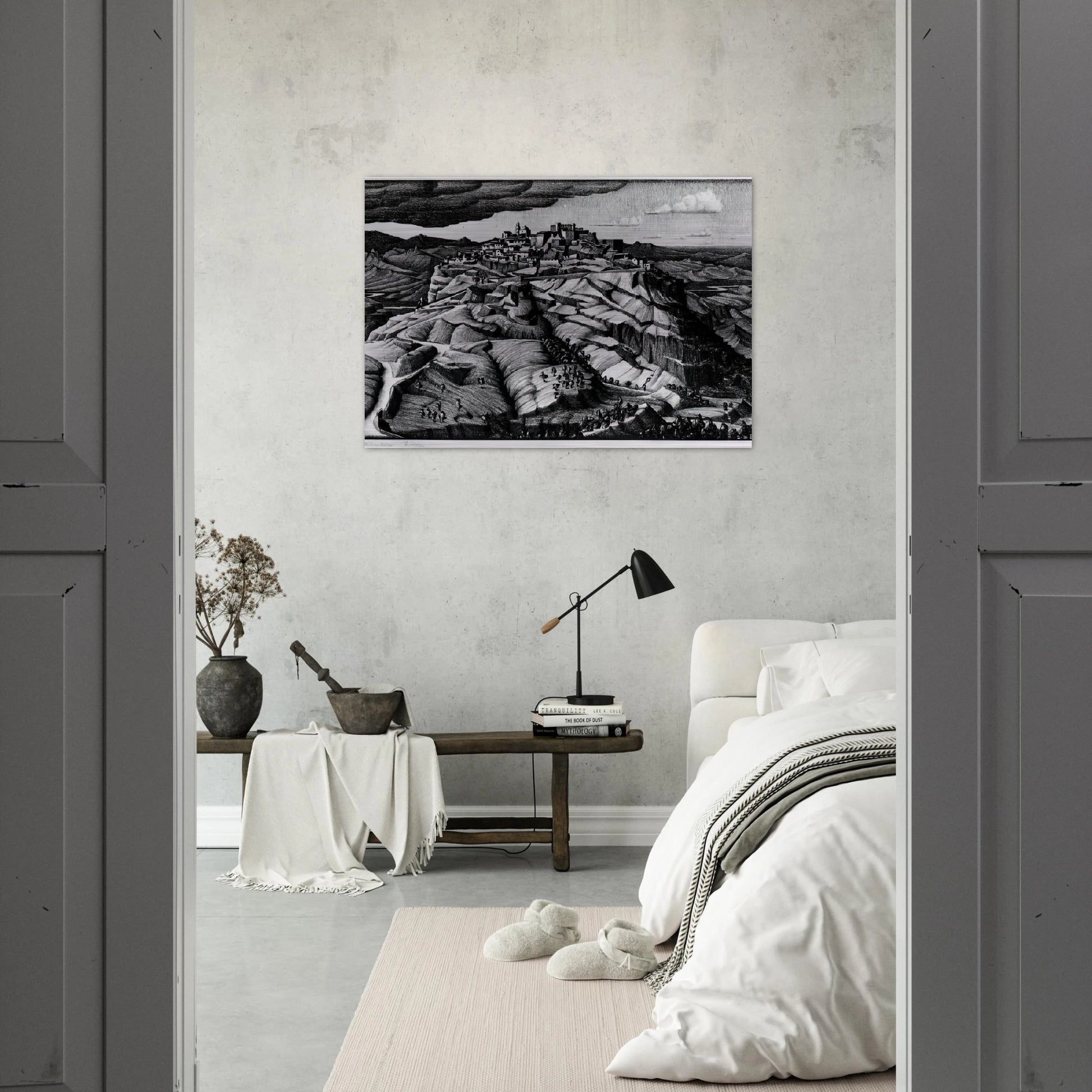 SANTA SEVERINA CALABRIA FEBRUARY 1931 1931 - MC Escher Brushed Aluminum Print - 70x100 cm / 28x40 inches | MC Escher Aluminum Print | MC Escher Prints | Maurits Cornelis Escher Prints