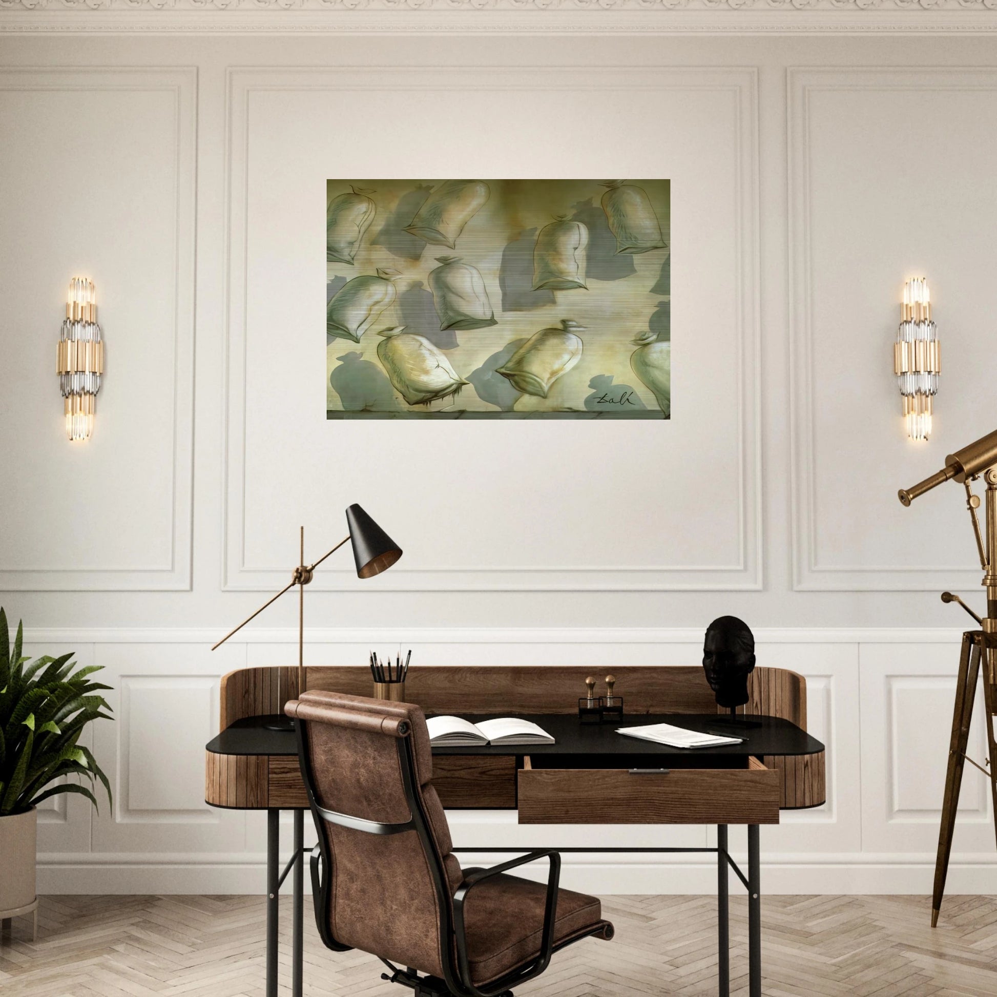 SET DESIGN FOR THE BALLET LOS SACOS DEL MOLINERO 2 - Salvador Dali Brushed Aluminum Print - 70x100 cm / 28x40 inches | Salvador Dali Aluminum Print | Salvador Dali Prints