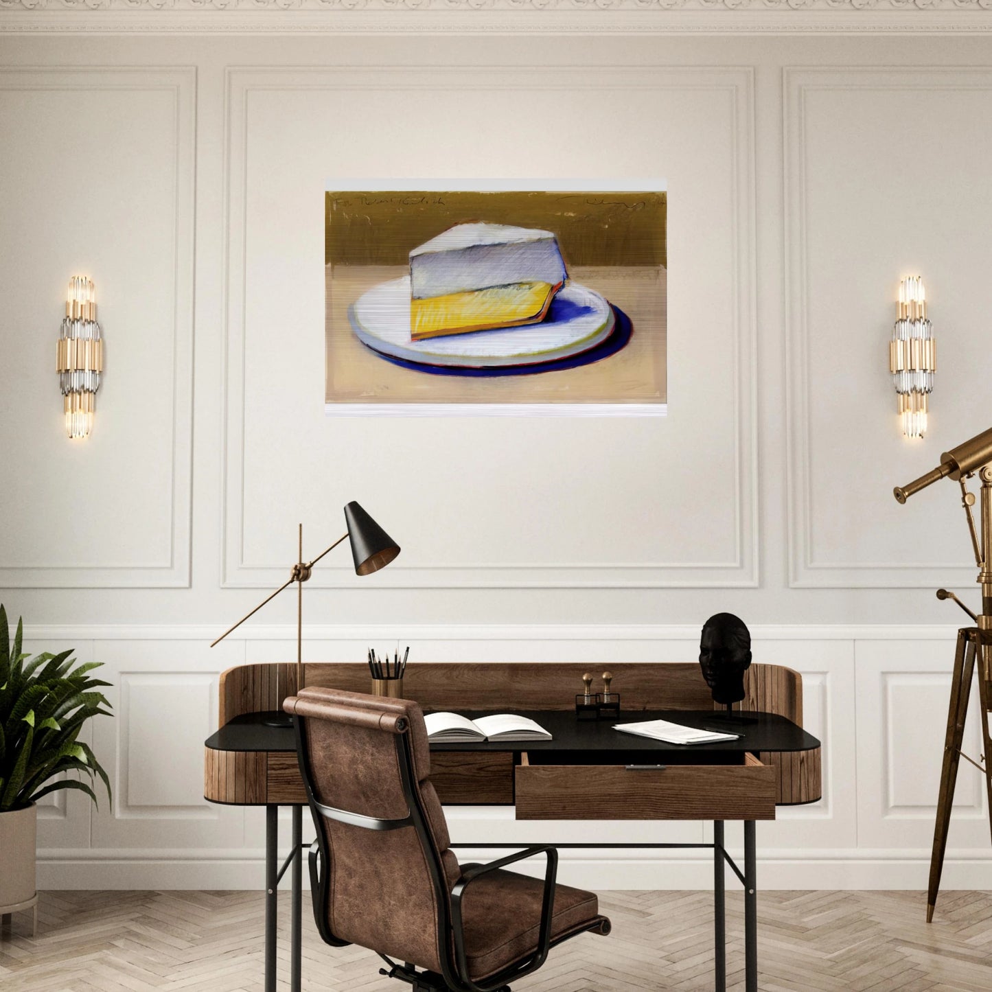 Lemon Meringue Pie - 1964 - Wayne Thiebaud Brushed Aluminum Print - 70x100 cm / 28x40 inches | Wayne Thiebaud Aluminum Print | Wayne Thiebaud Prints