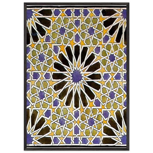 MURAL MOSAIC IN THE ALHAMBRA - MC Escher 70x100 cm / 28x40 inches Framed Art Print – Black Wooden Frame | Maurits Cornelis Escher Prints