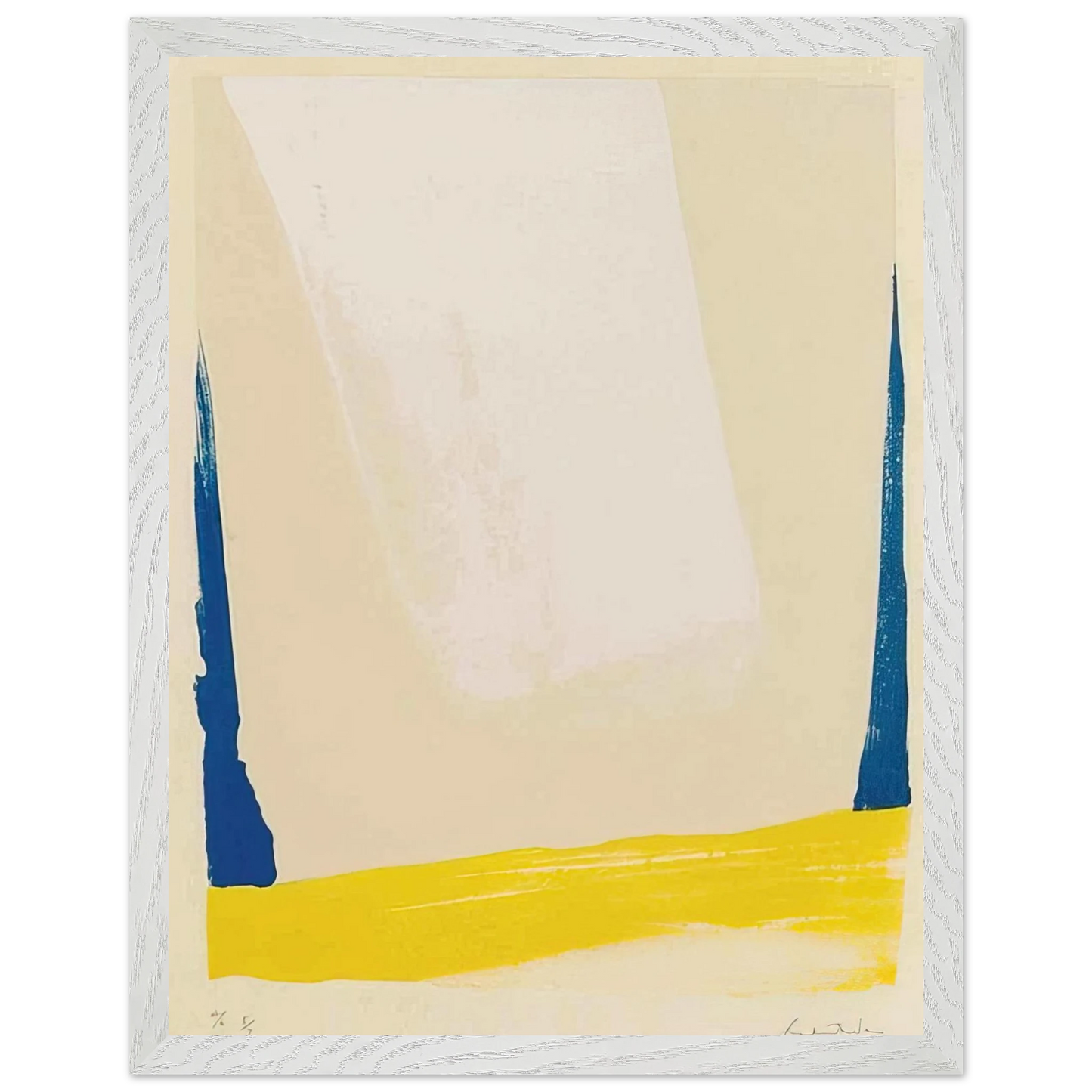 Helen Frankenthaler - White Portal - 1967 Wall art - 27x35 cm / 11x14 inches - Premium Wooden Framed Poster With Fine Art Paper-canvas - White frame