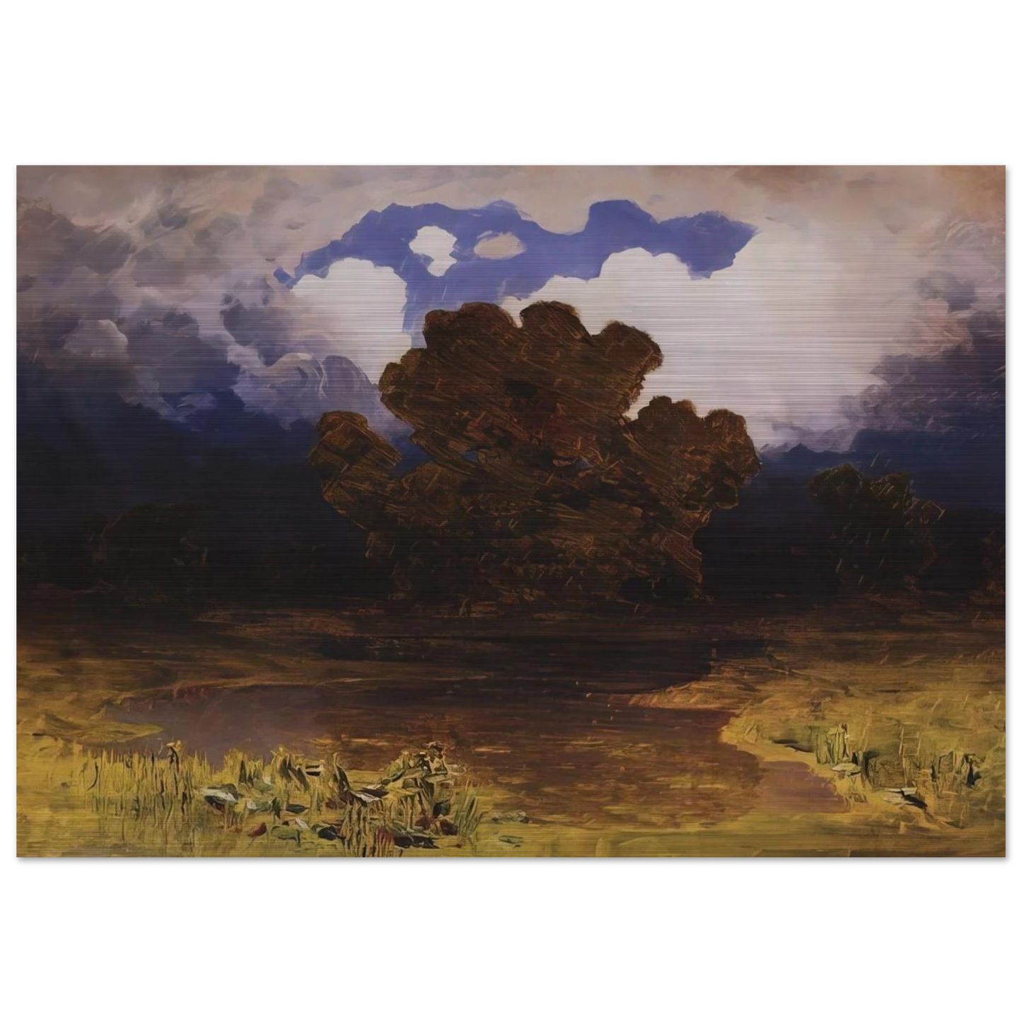 Forest Lake. Cloud - Arkhyp Kuindzhi Brushed Aluminum Print - 70x100 cm / 28x40 inches | Arkhyp Kuindzhi Aluminum Print | Arkhyp Kuindzhi Prints