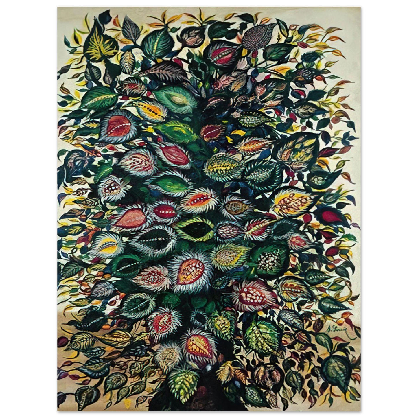 Seraphine Louis - Feuilles - 1929  75x100 cm / 30x40inches Fine Art Poster