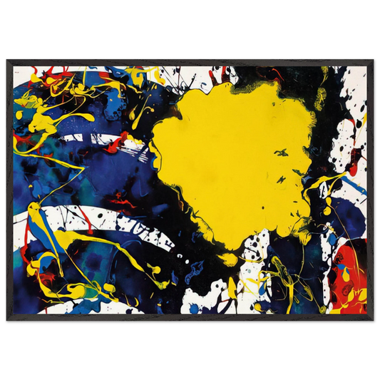 Untitled  SFP94-135  SFF 1805  - Sam Francis 70x100 cm / 28x40 inches Framed Art Print – Black Wooden Frame