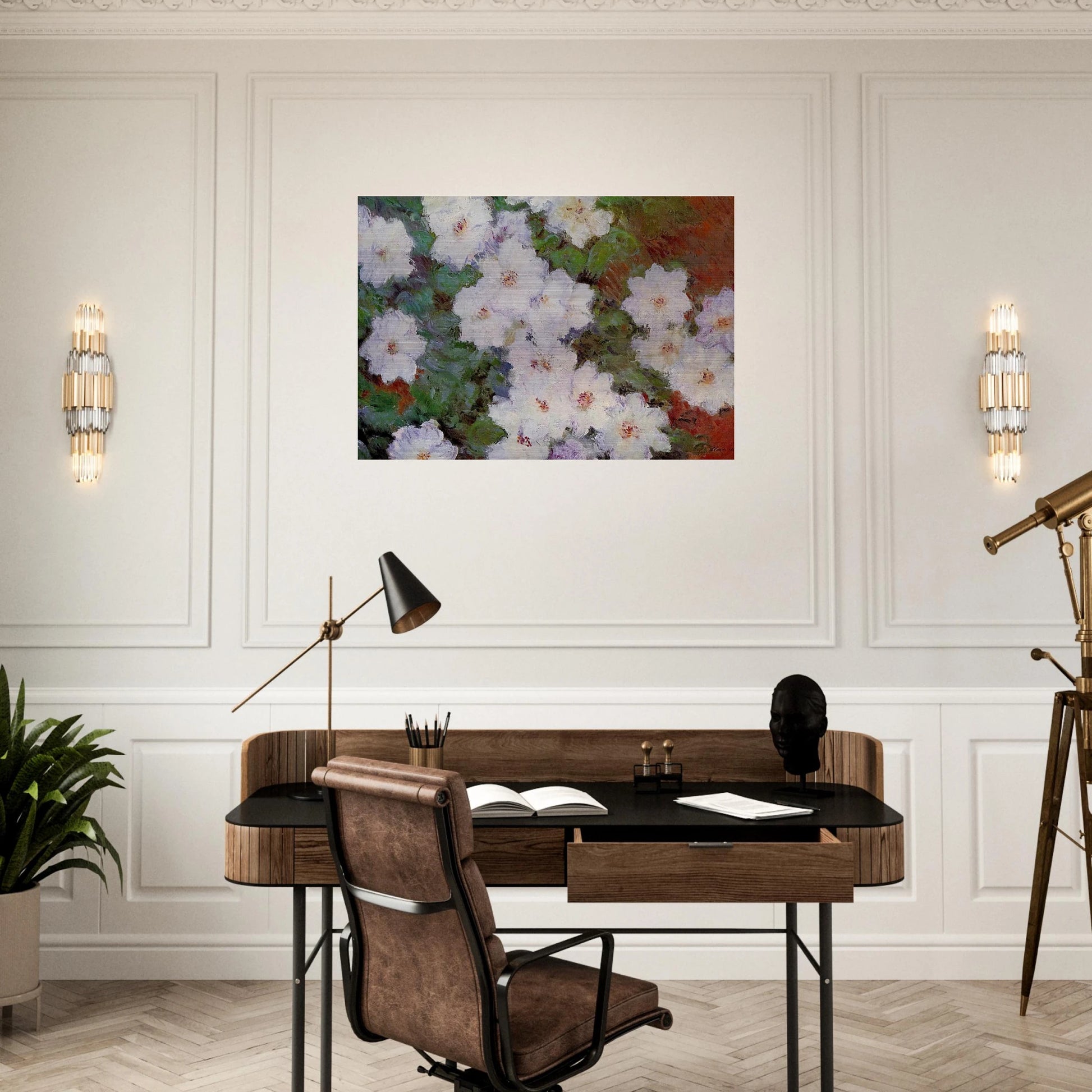 Clematis - claude monet Brushed Aluminum Print - 70x100 cm / 28x40 inches | claude monet Aluminum Print | claude monet Prints