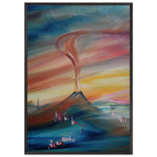 After Eruption of the Hessian Skittles - Konrad Zuse 70x100 cm / 28x40 inches Framed Art Print – Black Wooden Frame